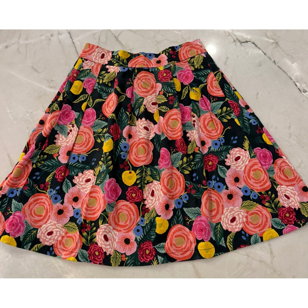 The Mad Dressmaker California Juliet Rose Rifle Paper Co Pleated Skirt Pockets 2